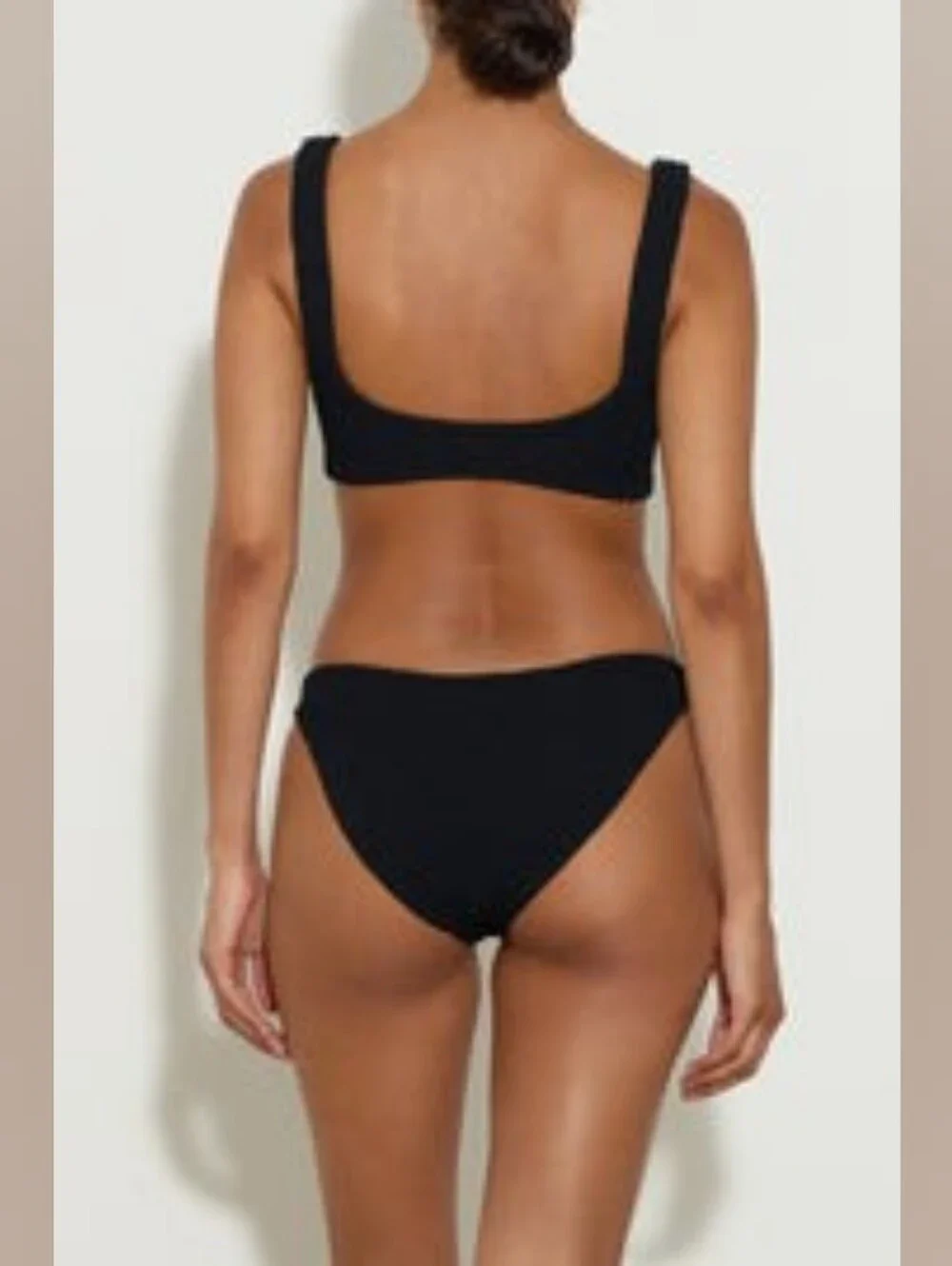 Hunza G Xandra Bikini in Black Square-Neck Black Set - Women Swimwear One Size